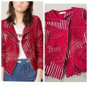IRO Mepsie Jacket In Red Size EU 34 XS Small
